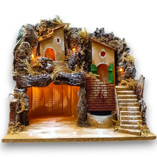 Presepe con Fontana a mattoncini rossi 35x40x40