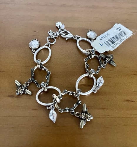Bracciale charm foglia ape - bracciale,