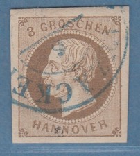 Hannover 1859 re Giorgio V. 3 centesimi Michel n.19a timbrato gpr. BPP