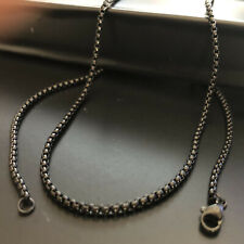 Collana uomo acciaio nero catenina catena lunga 60 cm x 2,5 mm girocollo inox