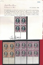 1927 SAN MARINO, n. 130/132 MNH/** BORDO FOGLIO QUARTINA Cert. E.Diena