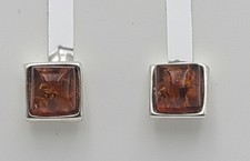 Orecchini In Ambra 925 Argento