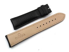 Cinturino Omega Racing Vera Pelle Nero 22/18mm Ricambi Orologi Pelle Lusso Nuovo