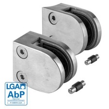 Acciaio Inox Porta Vetro Glasklemmhalter 50 X 40 MM Semi Tonda - Modello 20