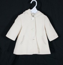 MARIELLA BURANI BIMBI NEONATA BAMBINA AVORIO GIACCA CAPPOTTO CON CAPPUCCIO TAGLIA 0-24 MESI NUOVO