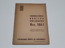 FIAT 500 C TOPOLINO BELVEDERE CATOLOGO PARTI DI RICAMBIO CARROZZERIA 1952