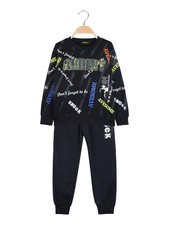 Mouset Completo tuta 2 pezzi da bambino con interno felpato - blu scuro