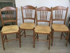 Set di 4 Sedie di legno con seduta impagliata usate