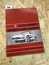 ALFA SPIDER JUNIOR 1300  - MANUALE USO MANUTENZIONE - ORIGINALE, NO PDF/COPIE
