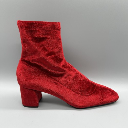 Stivaletti zara rosso velluto - zara,