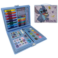 VALIGETTA 65 PEZZI STITCH DISNEY SCATOLA COLORI CANCELLERIA STICKERS PER BAMBINI