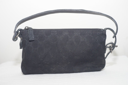 Gucci baguette tela nera gg - baguette,