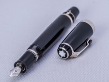 Montblanc Boheme Fountain Pen Size M Black Platinum-Coated Retractable Nib 14K