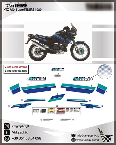 Adesivi xtz 750 supertenere - 750,
