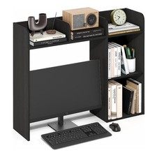 Furinno CLASSIC Mensola Scrivania 5 Ripiani con Spazio Monitor in Espresso