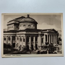 PALERMO TEATRO MASSIMO SPEDITA CON FRANCOBOLLO CARTOLINA D’EPOCA