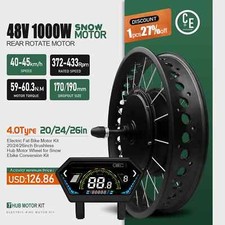 Mozzo motore 48V 1000W neve e-bike grasso posteriore brushless senza ingranaggi ruota 20 24 26 pollici