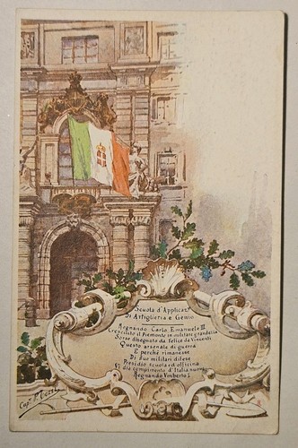 Cartolina militare scuola - militare,