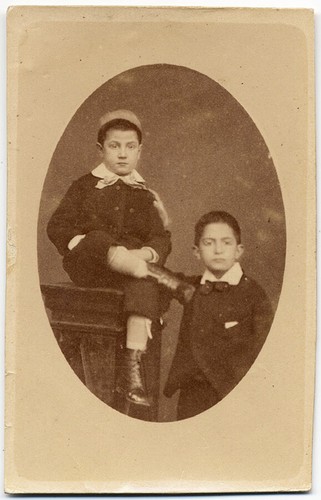 Cdv due ragazzi foto albumina - foto,