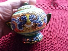 ZUCCHERIERA PORTA ZUCCHERO Italy Mosaico Oro Bizantino 8 X 9CM ITALY ARTIGIANALE