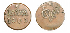 A149, Olanda Indie Orientali, Giava, VOC, 1 Duit 1808 Alta Qualità!