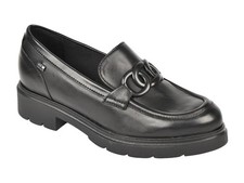 VALLEVERDE SCARPE MOCASSINI DONNA INVERNO 16137 N  IN PELLE NERO