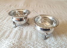 Salierini piccole saliere in coppia linea San Marco vintage in argento 800