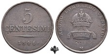 REGNO LOMBARDO-VENETO 5 centesimi 1846 Milano Ferdinando I d'Asburgo-Lorena