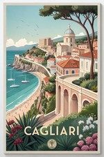 Poster viaggio Cagliari Italia