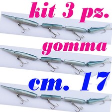 kit 3 aguglie aguglia snodata esca artificiale pesca traina spinning mare gomma