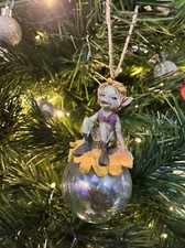 pallina albero natale elfo pixies personalizzabile con nome o senza scritta