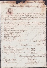 1865 VILLATORA Saonara Rigattiere Giuseppe Salmaso Padova Ricevuta