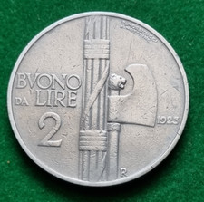 MONETA COIN REGNO D'ITALIA RE VITTORIO EMANUELE III° BUONO DA LIRE 2 DUE 1923