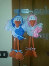 fiocco nascita cicogna panno