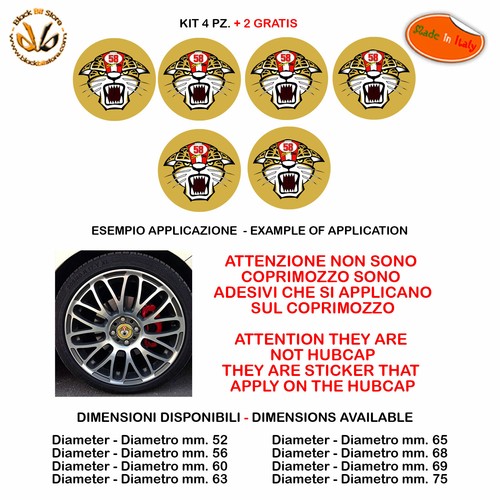 Adesivi coprimozzo tigre