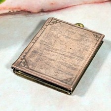 #1 Vintage Misto Giallo & Rosa Placcato Oro Libro Medaglione Collana Ciondoli 1