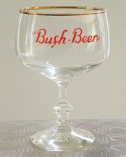 servizio 4 pz. coppa calice birra bush beer cl 25 usato con filo oro in vetro