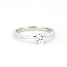 Anello di fidanzamento solitario oro 585 14 kt oro bianco - 0,50 ct brillante E VS2 