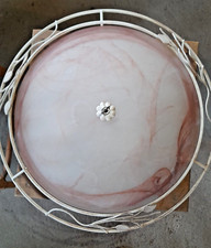 PLAFONIERA VETRO ALABASTRO E FERRO BATTUTO DIAMETRO  CM 50