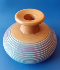 Vaso decorativo in legno lavorato tornito