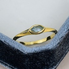 Anello Topazio Blu Argento