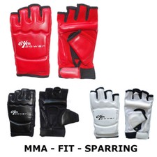 GUANTI IN PELLE SINTETICA DA FIT-BOXE LOTTA LIBERA KARATE MMA ARTI MARZIALI Dojo