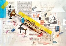 GIUSEPPE CHIARI - Trumpet 2000 Tromba, Collage E Tecnica Mista Su Tela 70x100cm