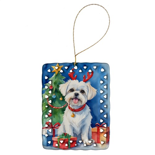 Maltese christmas reindeer - maltese,