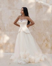 Abito da sposa elegante A-Line 3D strass abito da sposa sexy senza schienale