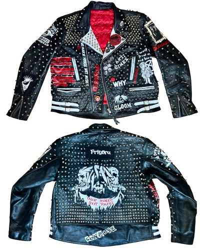 Giacca moto pelle punk