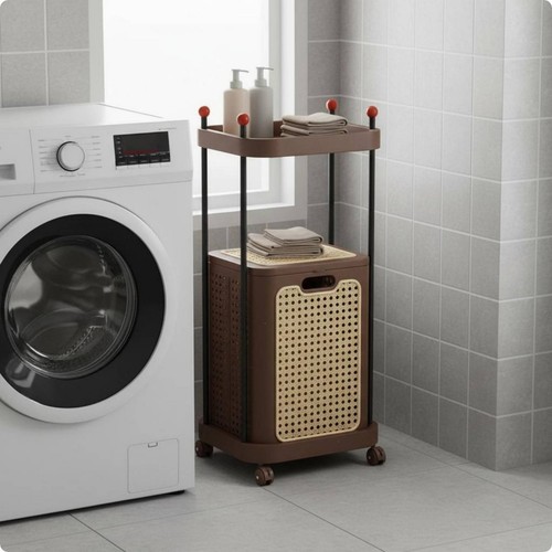 Carrello bucato con rotelle - carrello,