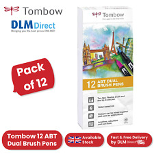 Tombow ABT Dual Brush Pens Pastel Colors Water-Based, Blendable - Pack of 12