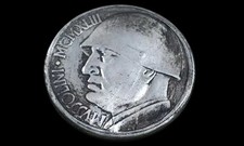 Moneta 20 lire 1943 Benito Mussolini elmetto fascismo Italia