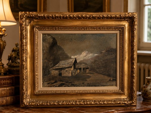 Dipinto paesaggio alpino